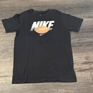 Nike Kids Black Tee with Football Design